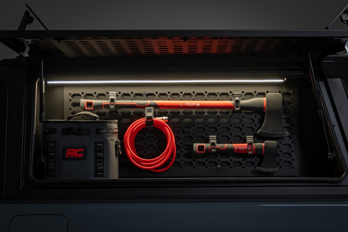 Jeep Gladiator JT Bed Cap Molle Panel Side Storage Bin - Driver's Side - Rough Country - '20-'26